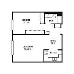 Floor Plan Renovated - One Bedroom
