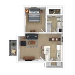 Oak Hollow 1 bed 1 bath