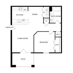 Sevierville_TN_Apartment_OverlookatAllensville_1 bedroom 1 bath 2D Furnished