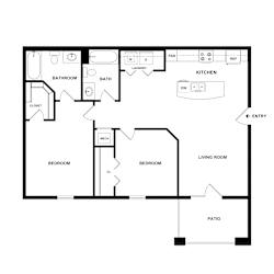Sevierville_TN_Apartment_OverlookatAllensville_2 bedroom 2 bath 2D