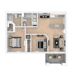 Sevierville_TN_Apartment_OverlookatAllensville_2 bedroom 2 bath 3D Furnished