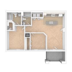 Sevierville_TN_Apartment_OverlookatAllensville_2 bedroom 2 bath 3D Unfurnished