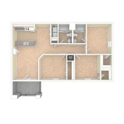 Sevierville_TN_Apartment_OverlookatAllensville_3 bedroom 2 bath 3D Unfurnished
