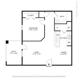 Sevierville_TN_Apartment_OverlookatAllensville_1 bedroom 1 bath 2D