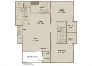 2 bed 2 Bath 1060 square feet Naples floor plan