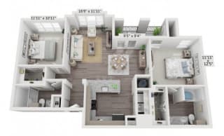 Pet-friendly 2 bedroom apartment in Georgetown TX near Wolf Ranch and Round Rock, 1,089 sq ft
