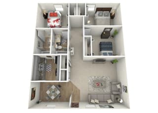 The Jaunt Apartments in Charleston South Carolina photo of a three bedroom floorplan