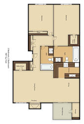 floor plan of the upper level of an apartment building