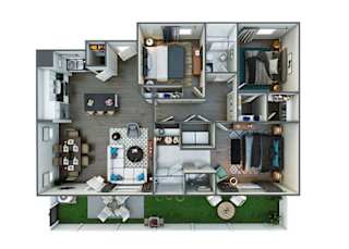 3 bedroom floor plan at Alowyn Homes at Centennial in North Las Vegas with 1,565 sq ft layout