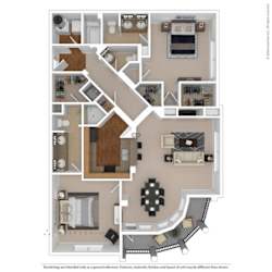 3D rendering of floor plan