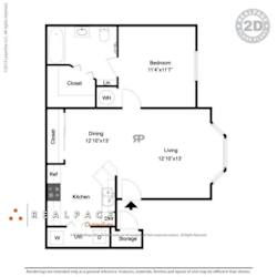 A rendering of a floor plan