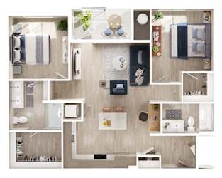 a floor plan of a 1 bedroom apartment at the residences at silver hill in suitland md