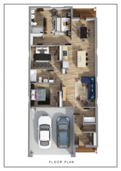 Burke Floorplan, PLAN 1376, 3 Bed 2 Bath, 1376 SQ.FT.