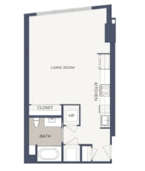 1 Bed - 1 Bath |610 sq ft S2 floorplan
