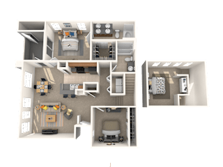 2 Bed - 2 Bath, 1212 square feet Salus floor plan