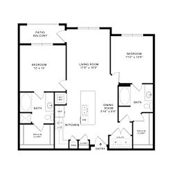 Sawgrass Creek Apartments in New Port Richey, FL photo of a two bedroom floorplan