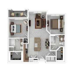 Sawgrass Creek Apartments in New Port Richey, FL photo of a two bedroom floorplan