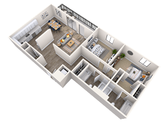 2, 2br, 2ba, 1030 sq. ft.
