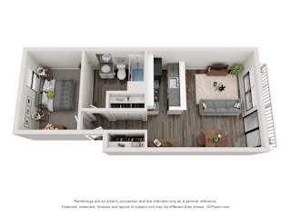 The Element at 3900 apartments in Macon GA photo of one bedroom apartment