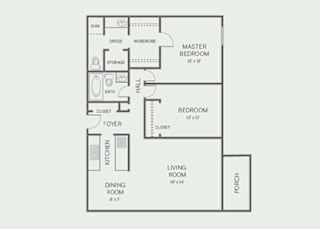 2 Bed, 2 Bath, 1100 sq. ft. Upgraded floor plan
