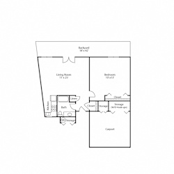 1 Bed - 1 Bath |753 sq ft floorplan