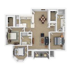 A rendering of a floor plan