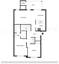 2 Bed - 2 Bath, 962 sq ft floor plan