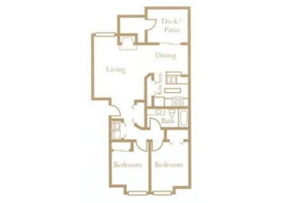 2 Bed - 1 Bath, 850 sq ft