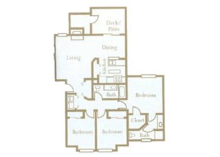 3 Bed - 2 Bath, 1100 sq ft