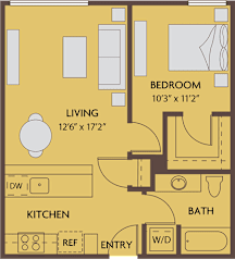 1 bed 1 bath 650 square feet floor plan