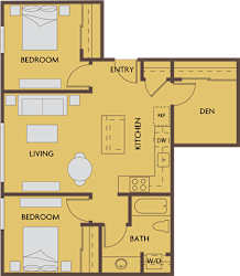 2 bed 1 bath 866 square feet floor plan