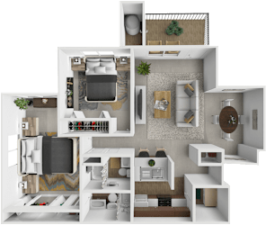 Burwick Farms apartment homes two bedroom floor plan
