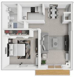 a floor plan of a house with a bedroom and a bathroom