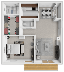 a floor plan of a house with a bedroom and a bathroom