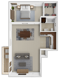 a floor plan of a house with a bedroom and a bathroom