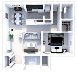 one bedroom floor plan at the heights apartments