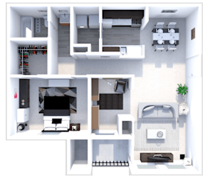 one bedroom floor plan at the heights apartments