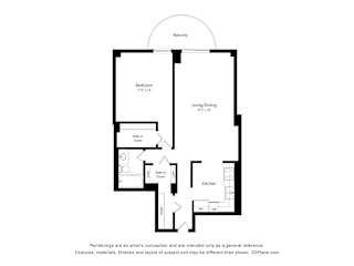 1 Bedroom 07 16 Floor Plan at Durham, Edina