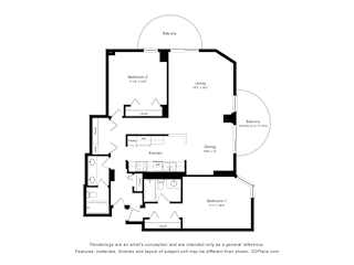 2 Bedroom 11 12 Floor Plan at Durham, Edina, 55435