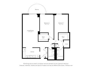 2 Bedroom 06 17 Floor Plan at Durham, Edina