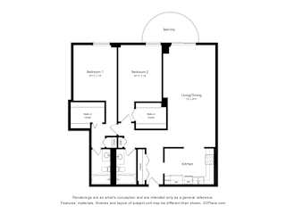 2 Bedroom 08 15 Floor Plan at Durham, Edina