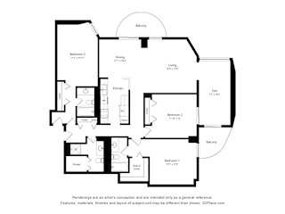 3 Bedroom 10 Floor Plan at Durham, Edina, 55435