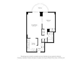 Convertible 05 Floor Plan at Churchill, Minneapolis, MN, 55401