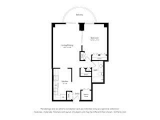 Convertible 09 Floor Plan at Churchill, Minneapolis, 55401