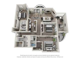 3  Bed   3  Bath   1,520 Sq. Ft. | 3 Bedroom 10 Floor Plan at Durham, MN, 55435