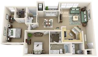 Grand Central - Renovated 2  Bed   2  Bath   1,184 Sq. Ft. Floor Plan at Bristol Station, Naperville, 60563