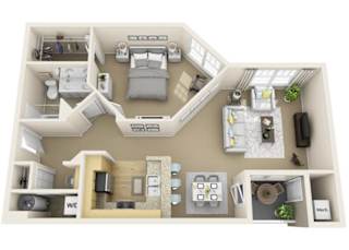 Oxford- Renovated 1  Bed   1  Bath   902 Sq. Ft. at Bristol Station, Naperville