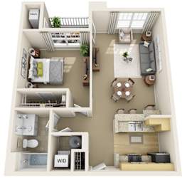 Newbury - Renovated 1  Bed   1  Bath   765 Sq. Ft. Floor Plan at Bristol Station, Naperville, Illinois