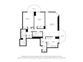 Two Bedroom 02 Floor Plan at Churchill, Minneapolis