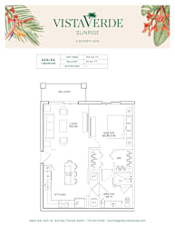 Floor Plan Allamanda 1 Bed/1 Bath